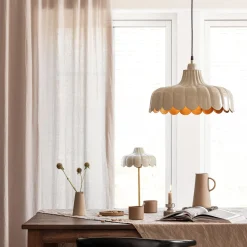 PR Home Wells-riippuvalaisin, beige/kulta, Ø 43 cm, metallia