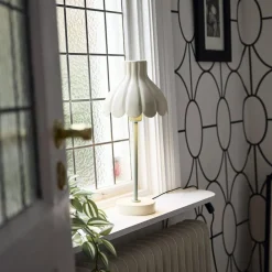 PR Home Wera pöytävalaisin, kerma/vihreä, korkeus 47 cm, metallia