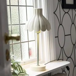PR Home Wera pöytävalaisin, kerma/vihreä, korkeus 47 cm, metallia