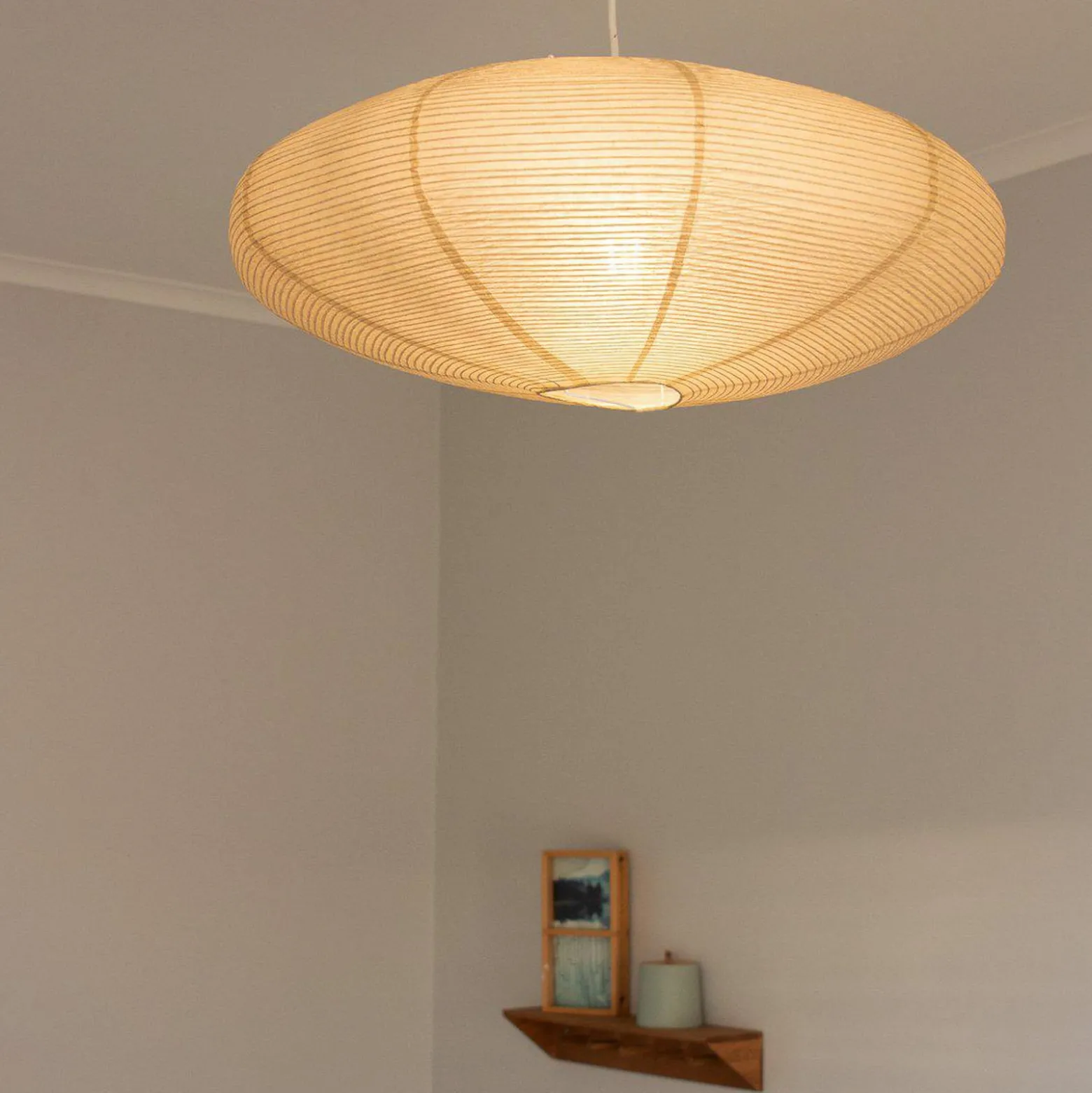PR Home Yuni-riippuvalo, beige, paperi, Ø 58 cm, E27