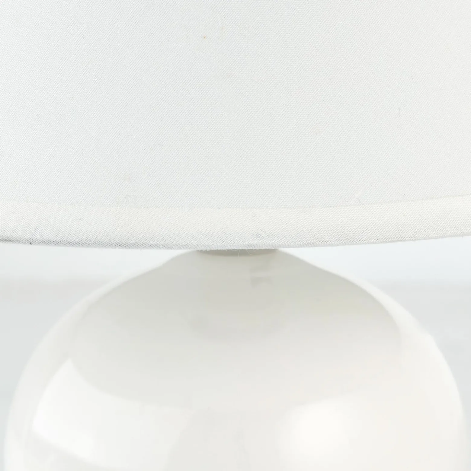 Primo pöytävalaisin, valkoinen, Ø 19 cm, tekstiili/keraaminen