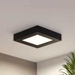 Prios LED-kattovalaisin Alette, musta, 12 W, CCT, himmennettävä