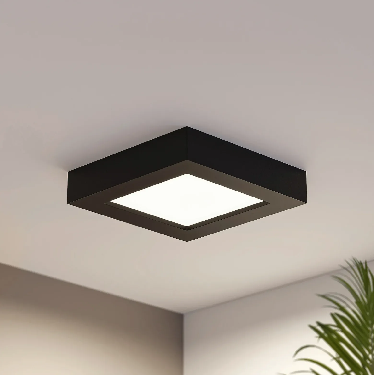 Prios LED-kattovalaisin Alette, musta, 12 W, CCT, himmennettävä