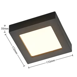 Prios LED-kattovalaisin Alette, musta, 12 W, CCT, himmennettävä