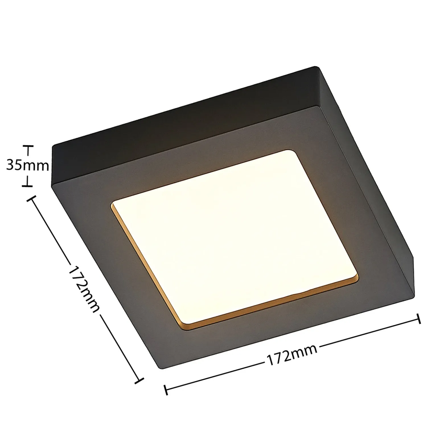 Prios LED-kattovalaisin Alette, musta, 12 W, CCT, himmennettävä
