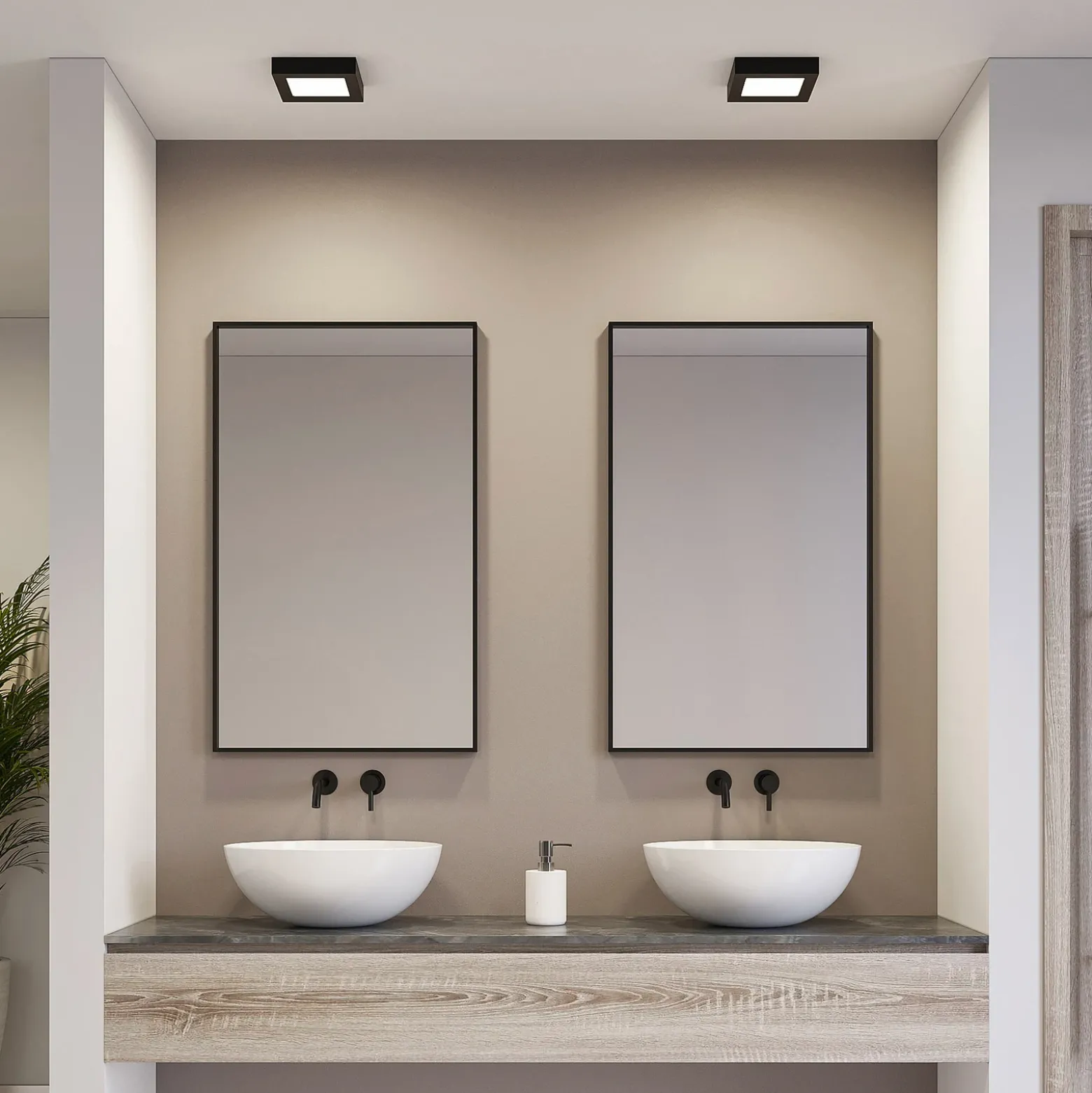 Prios LED-kattovalaisin Alette, musta, 12 W, CCT, himmennettävä