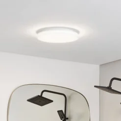 Prios LED-kattovalaisin Artin, Ø 33 cm, valkoinen, CCT, IP65