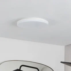 Prios LED-kattovalaisin Artin, Ø 33 cm, valkoinen, CCT, IP65