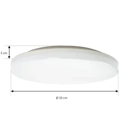 Prios LED-kattovalaisin Artin, Ø 33 cm, valkoinen, CCT, IP65