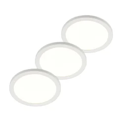 Prios LED-kattovalaisin Aureka, 3 kpl, sensori, Ø 33 cm, valkoinen