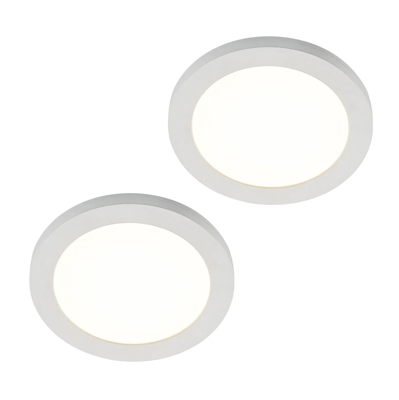 Prios LED-kattovalaisin Aureka, 2 kpl, sensori, Ø 23 cm, valkoinen