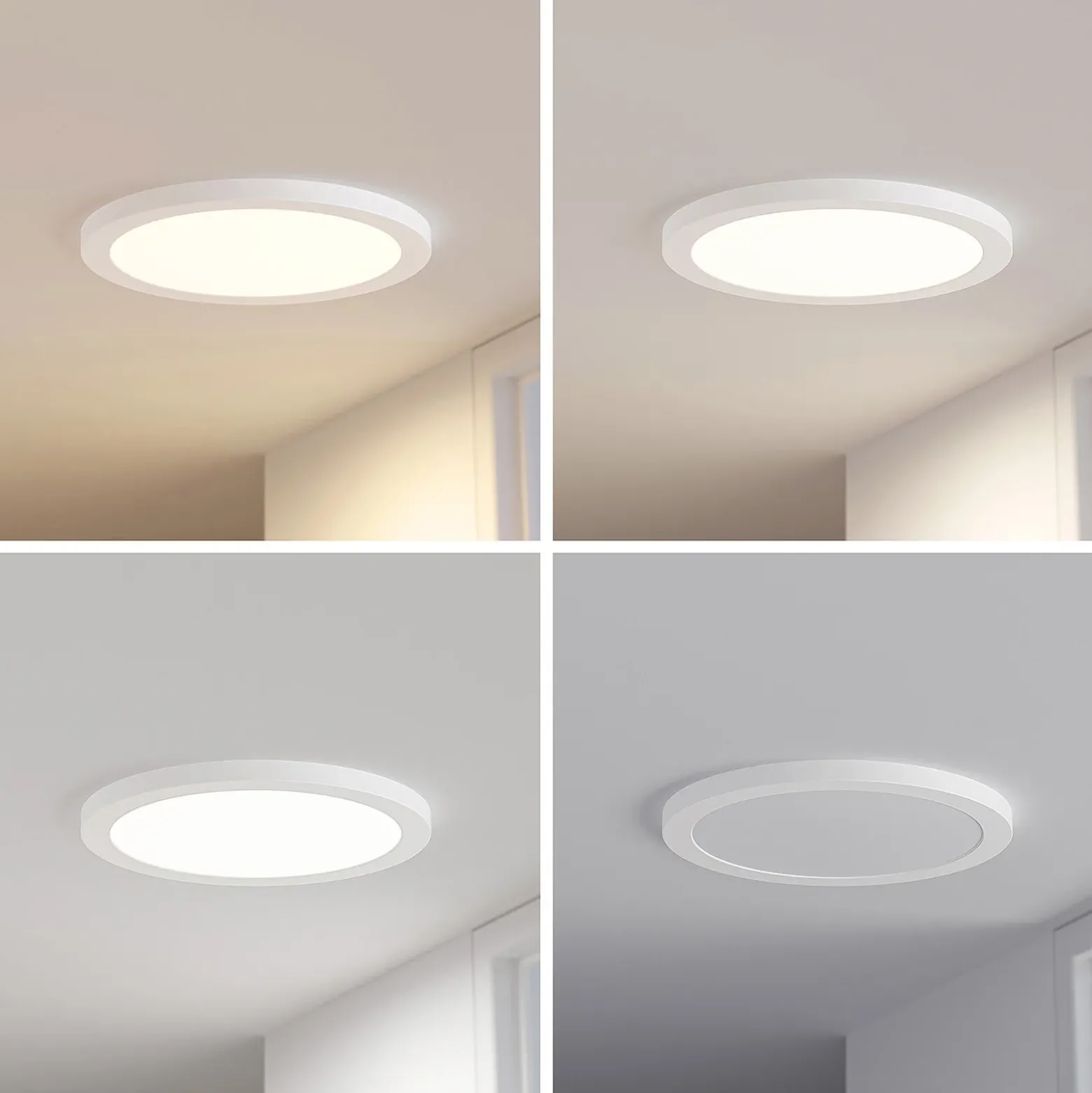 Prios LED-kattovalaisin Aureka, liiketunnistin, Ø 33 cm, valkoinen