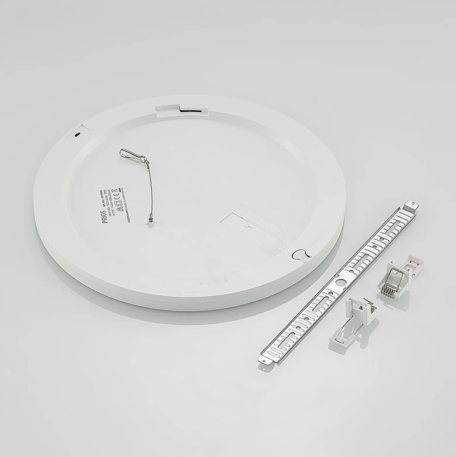 Prios LED-kattovalaisin Aureka, liiketunnistin, Ø 33 cm, valkoinen