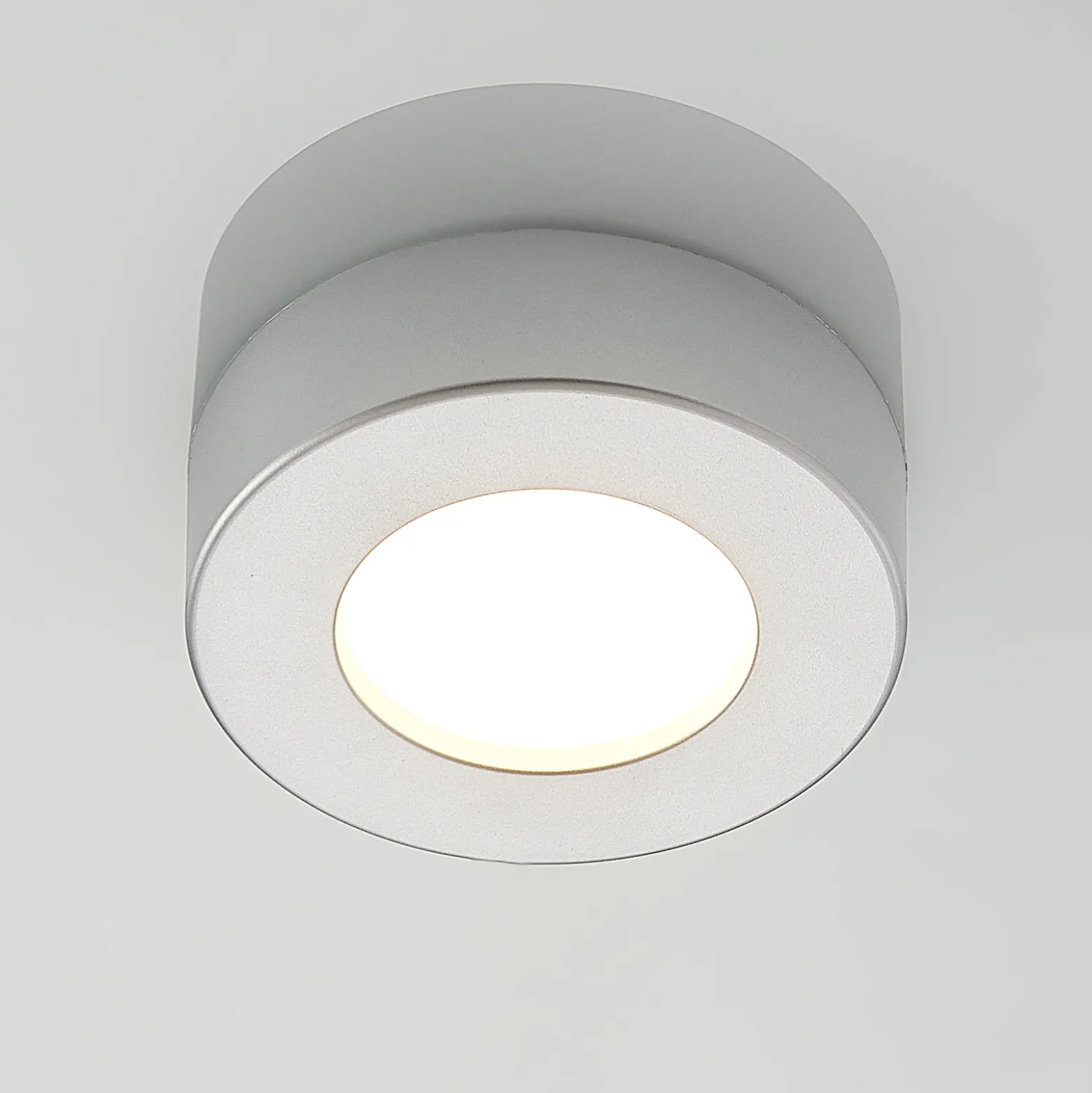Prios LED-kattovalaisin Edwina, hopea, 12 cm, CCT, IP44
