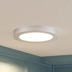 Prios LED-kattovalaisin Edwina, hopea, 23 cm, CCT, IP44