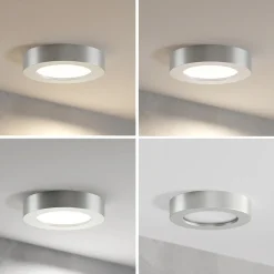 Prios LED-kattovalaisin Edwina, hopea, 18 cm, CCT, IP44