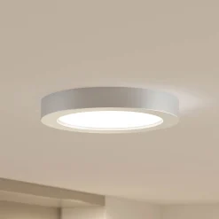 Prios LED-kattovalaisin Edwina, hopea, 25 cm, CCT, IP44