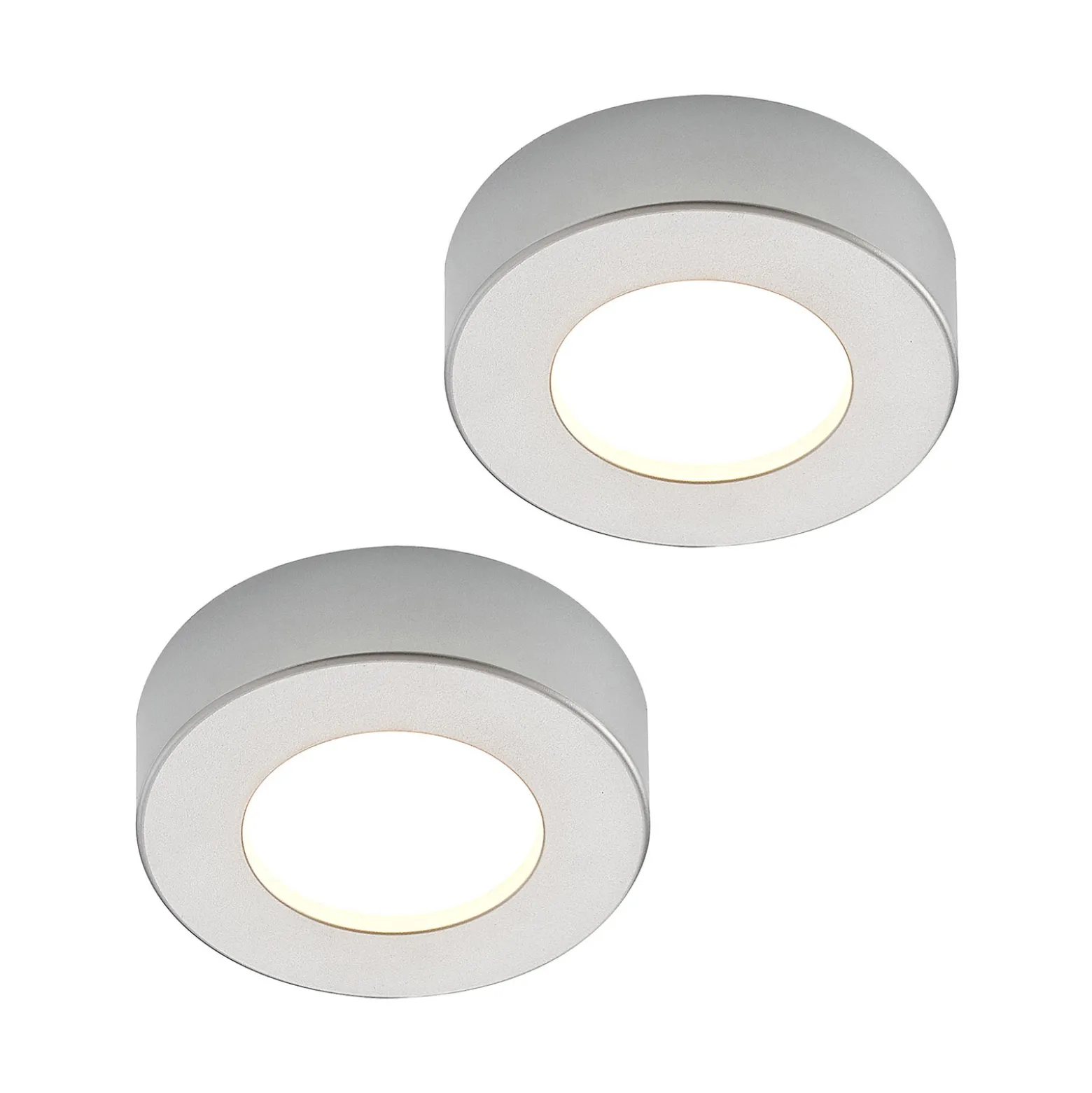 Prios LED-kattovalaisin Edwina, hopea, 12 cm, 2 kpl sarja