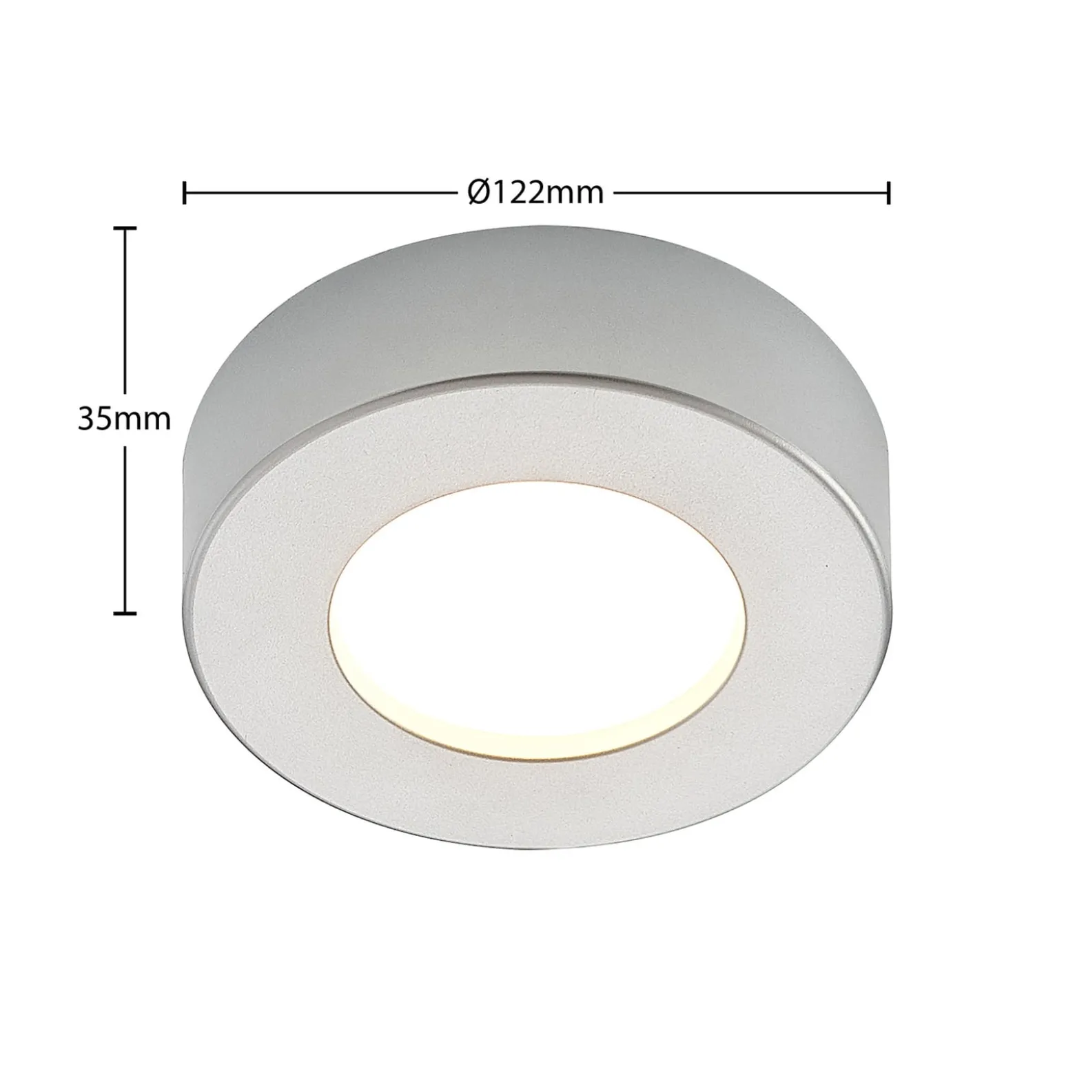 Prios LED-kattovalaisin Edwina, hopea, 12 cm, 2 kpl sarja