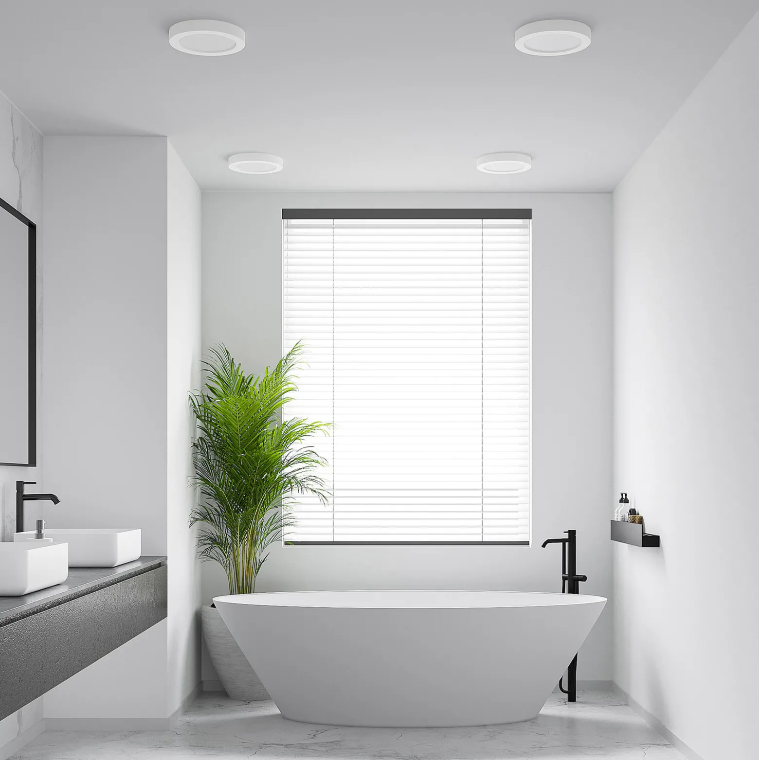 Prios LED-kattovalaisin Edwina, valkoinen, 25 cm, 2 kpl sarja