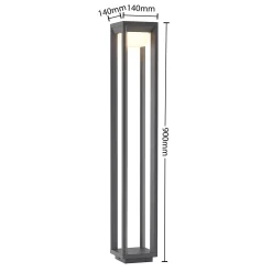 Prios LED polkuvalaisin Gamion, 90 cm, antrasiitti, metalli, IP54