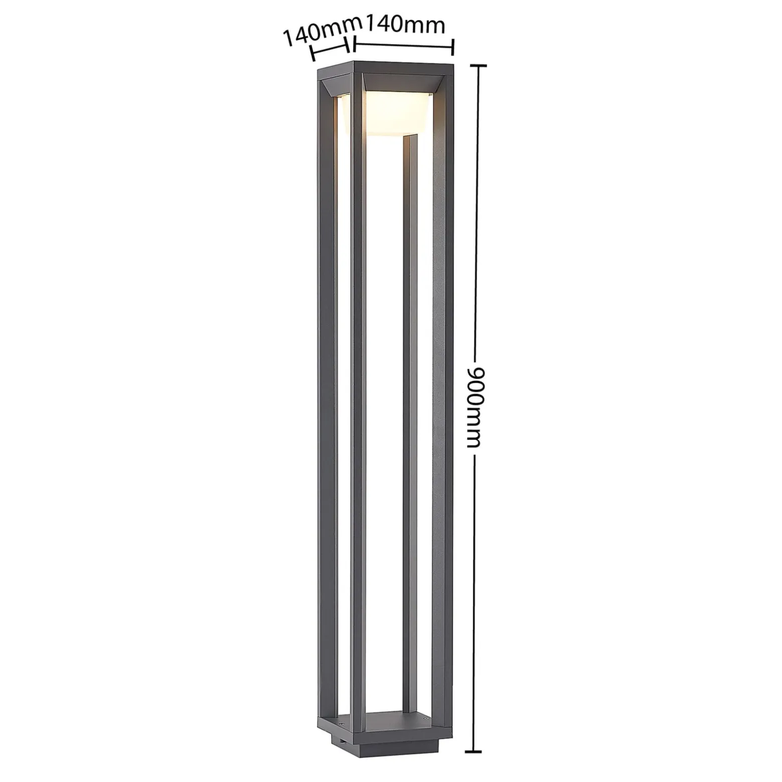 Prios LED polkuvalaisin Gamion, 90 cm, antrasiitti, metalli, IP54