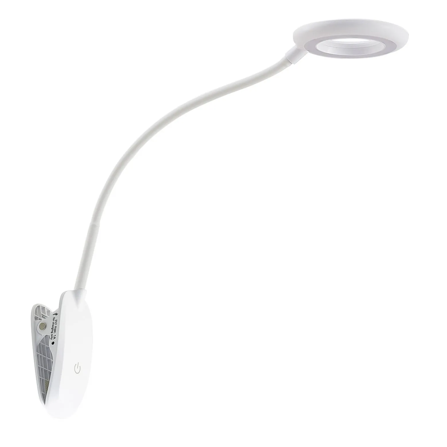 Prios LED-puristinvalaisin Harumi, valkoinen, ladattava akku, USB, 51 cm korkea