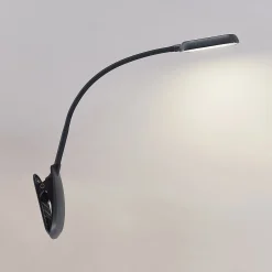 Prios LED-puristinvalo Najari, musta, ladattava akku, USB, 51 cm