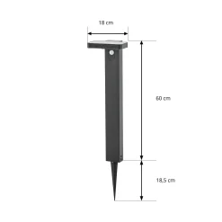 PRIOS LED-pylväsvalaisin Tarlson, kulmikas, antrasiitti, anturi