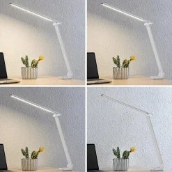Prios LED-pöytävalaisin Tamarin, korkeus 40 cm, valkoinen, himmennettävä