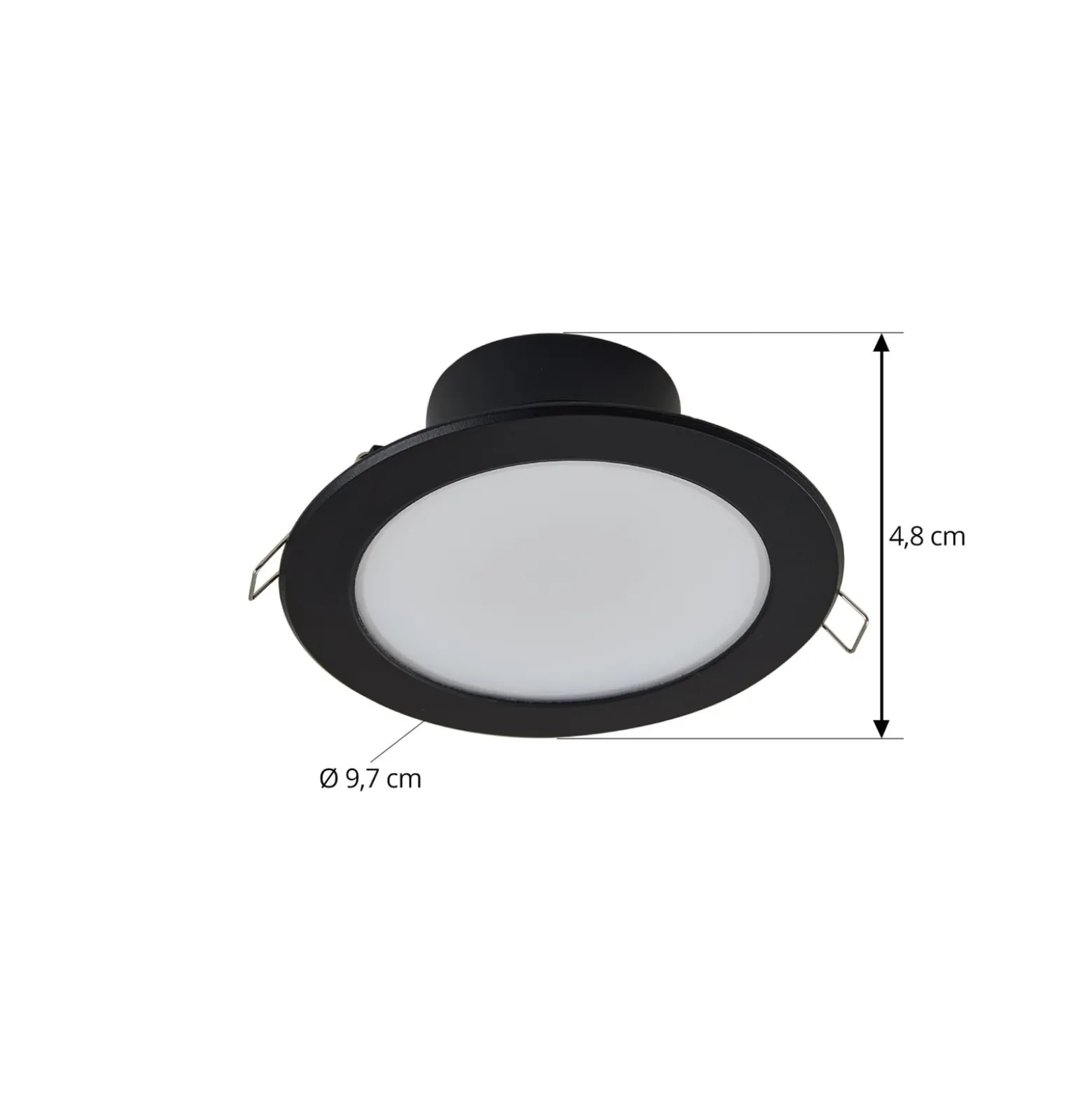 Prios LED upotettava valaisin Rida, musta, 14,5 cm, 12 W, CCT