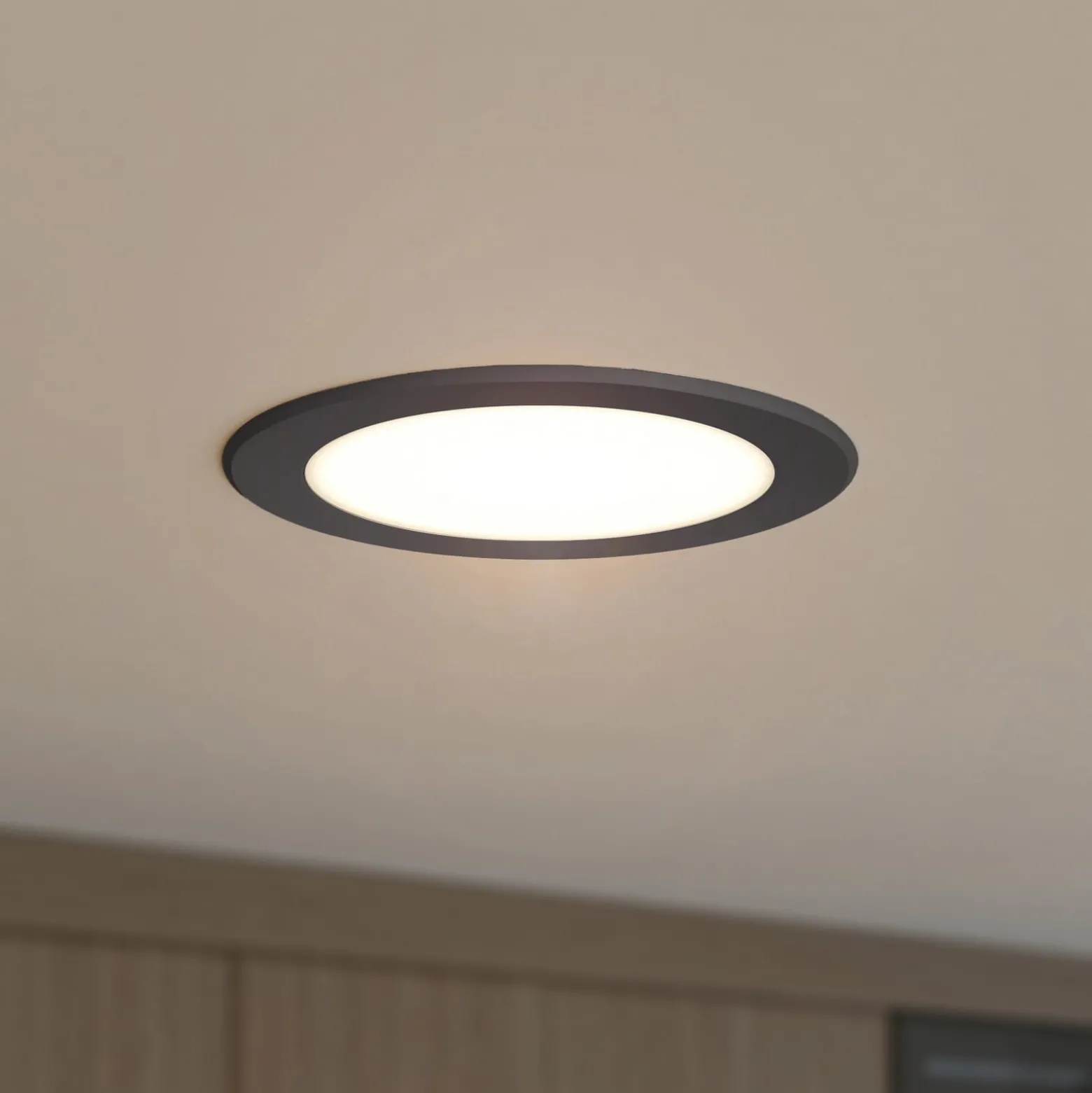 Prios LED upotettava valaisin Rida, musta, 14,5 cm, 12 W, CCT