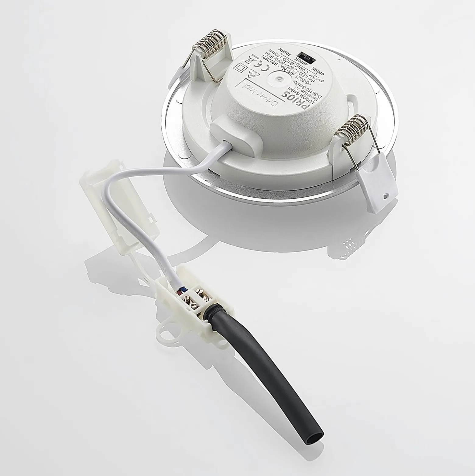 Prios LED uppoasennusvalaisin Cadance, hopea, 12 cm, 2 kpl, CCT-mittaussarja