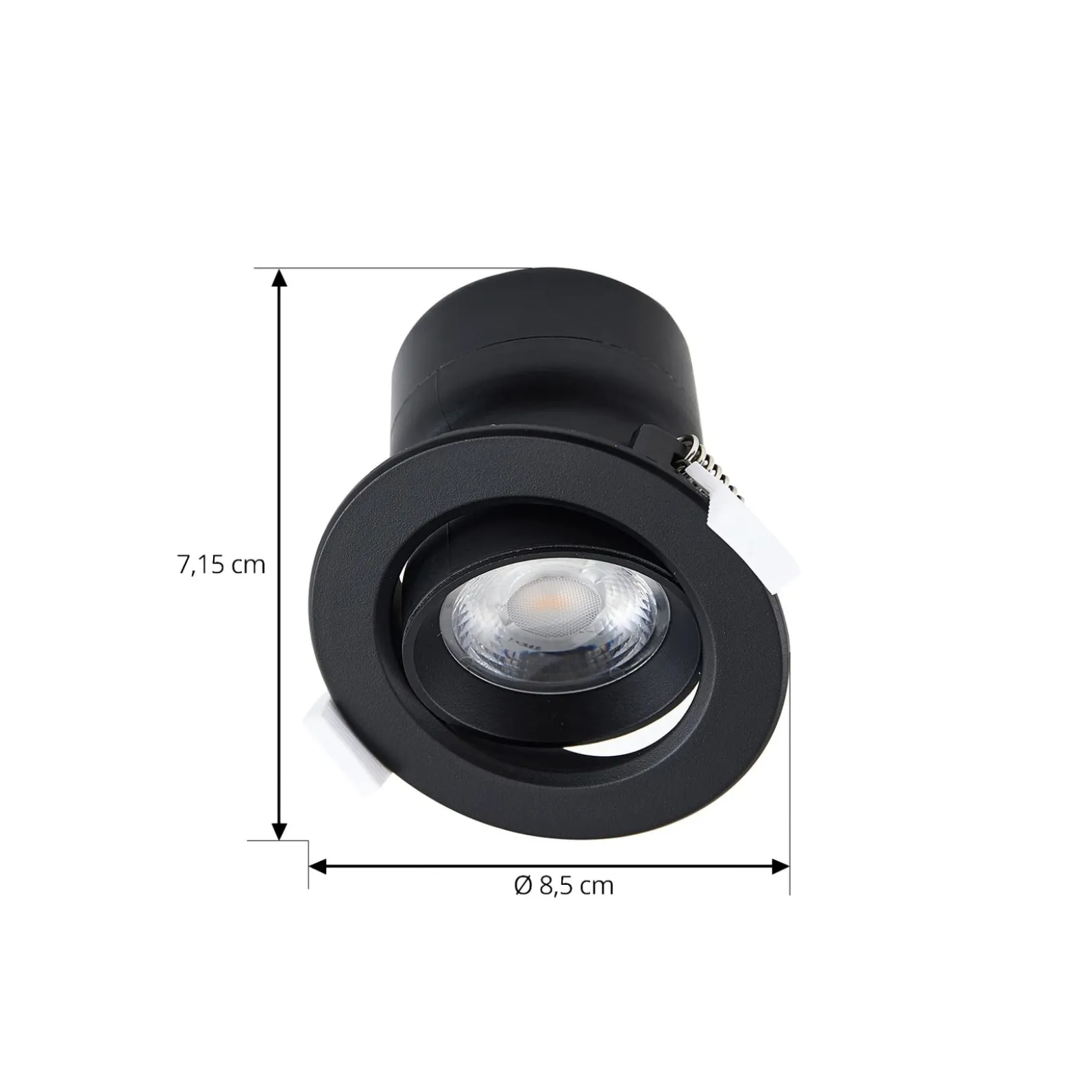 Prios LED uppoasennusvalaisin Shima, musta, 7 W, 3000K, himmennettävä