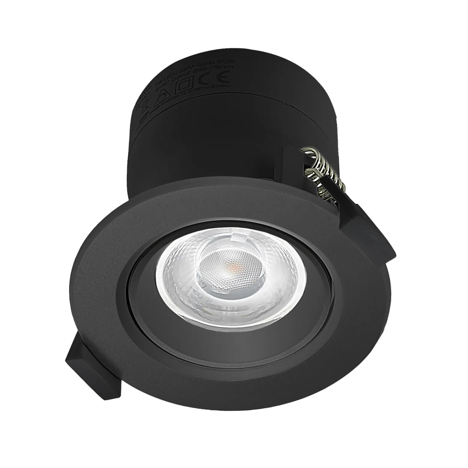 Prios LED uppoasennusvalaisin Shima, musta, 7 W, 3000K, himmennettävä