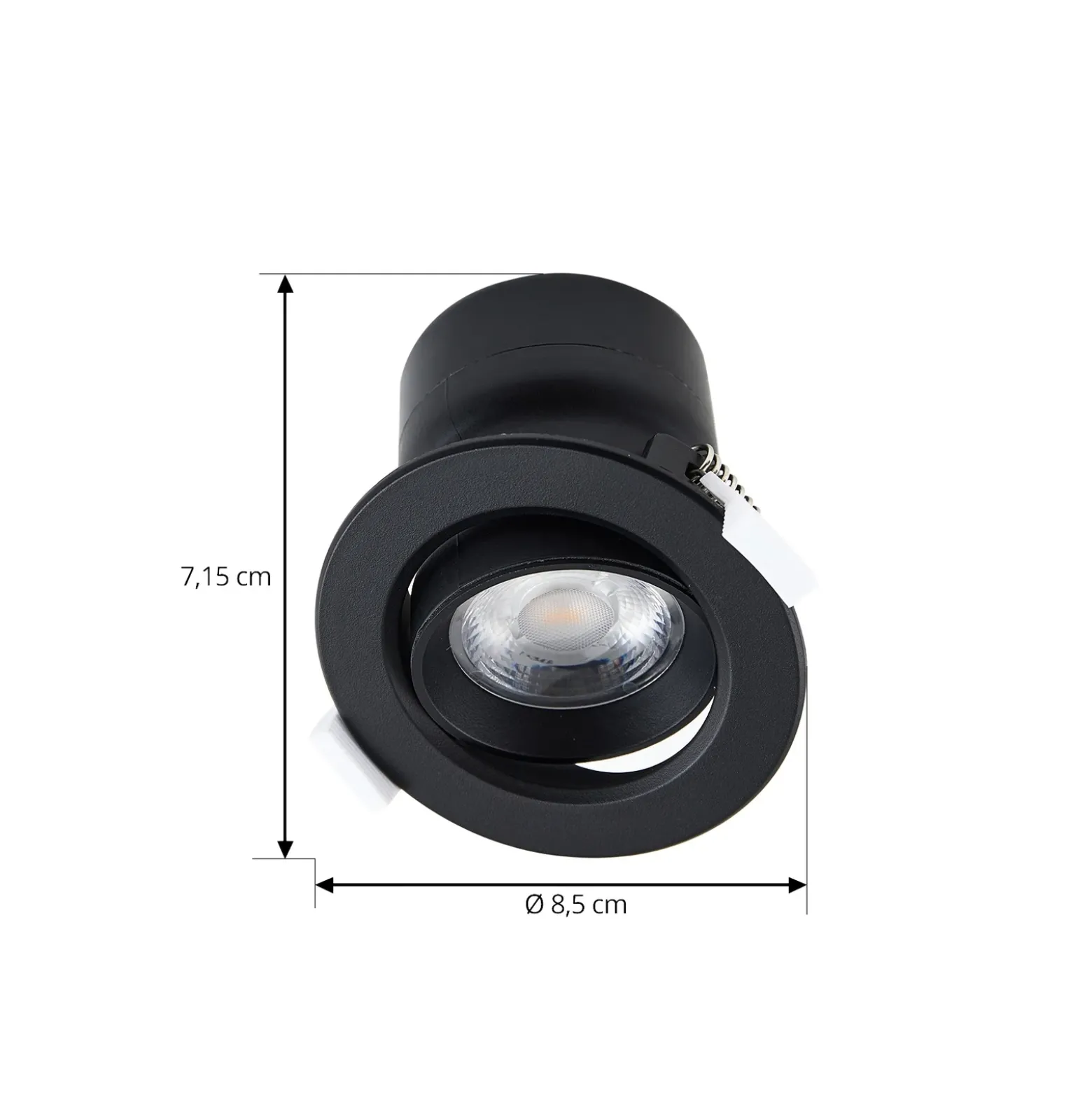 Prios LED uppoasennusvalaisin Shima, musta, 7 W, 3000K, himmennettävä