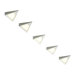 Prios Odia LED-kaapinalusvalaisin, ruostumaton teräs, 5-lamppuinen.