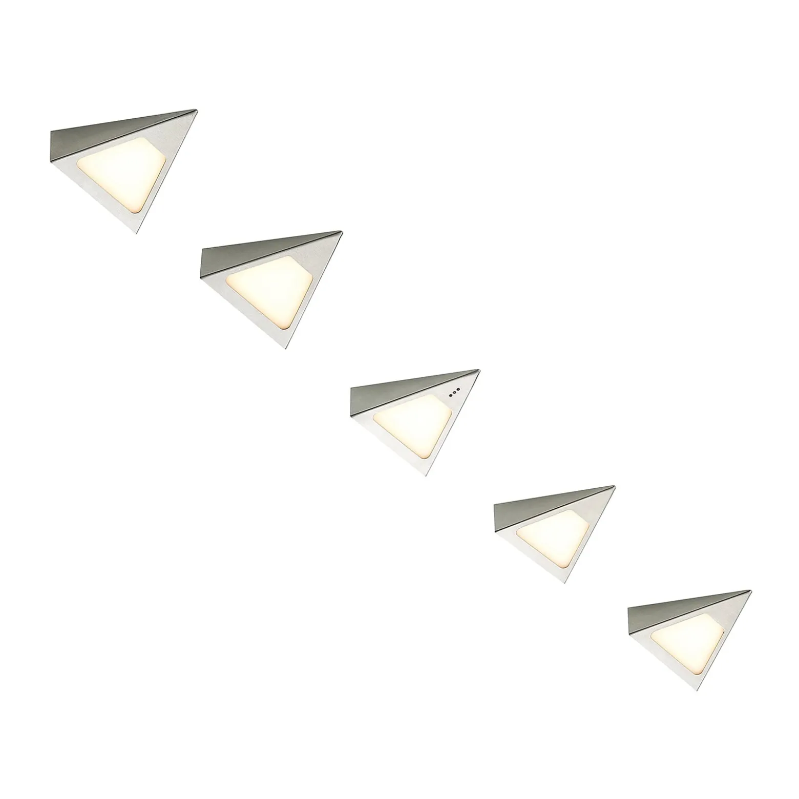 Prios Odia LED-kaapinalusvalaisin, ruostumaton teräs, 5-lamppuinen.