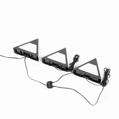 Prios Odia LED-kaapinvalaisin, musta, 3 kpl