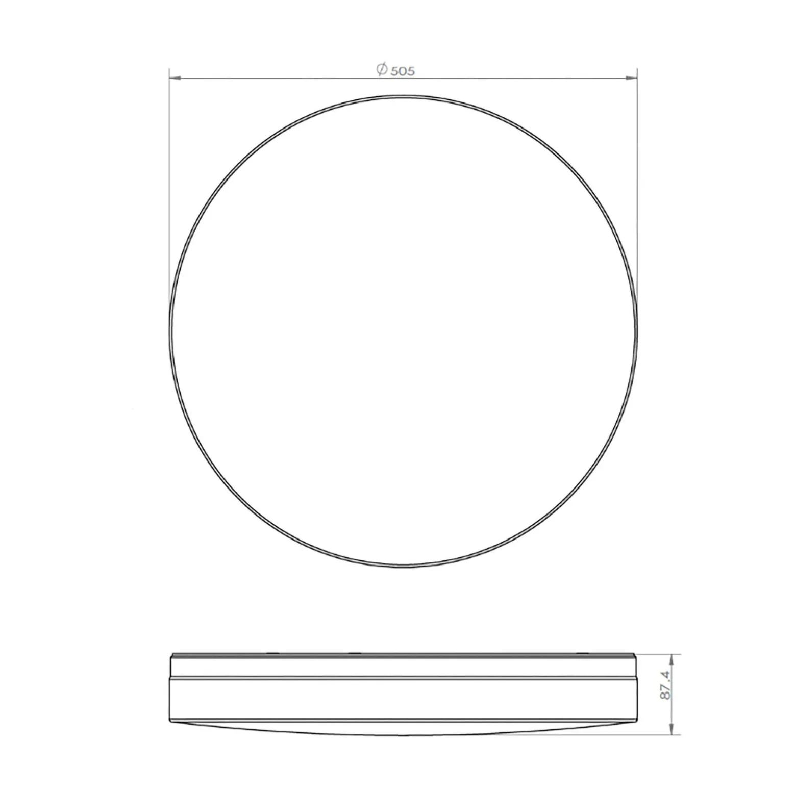 Prios Wynion LED-kattovalaisin CCT DIP-kytkin 50cm 50cm