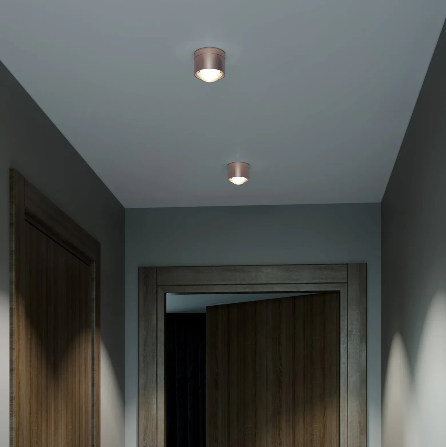 Puk! 80 One-LED-kattospotti mattalinssi, kupari