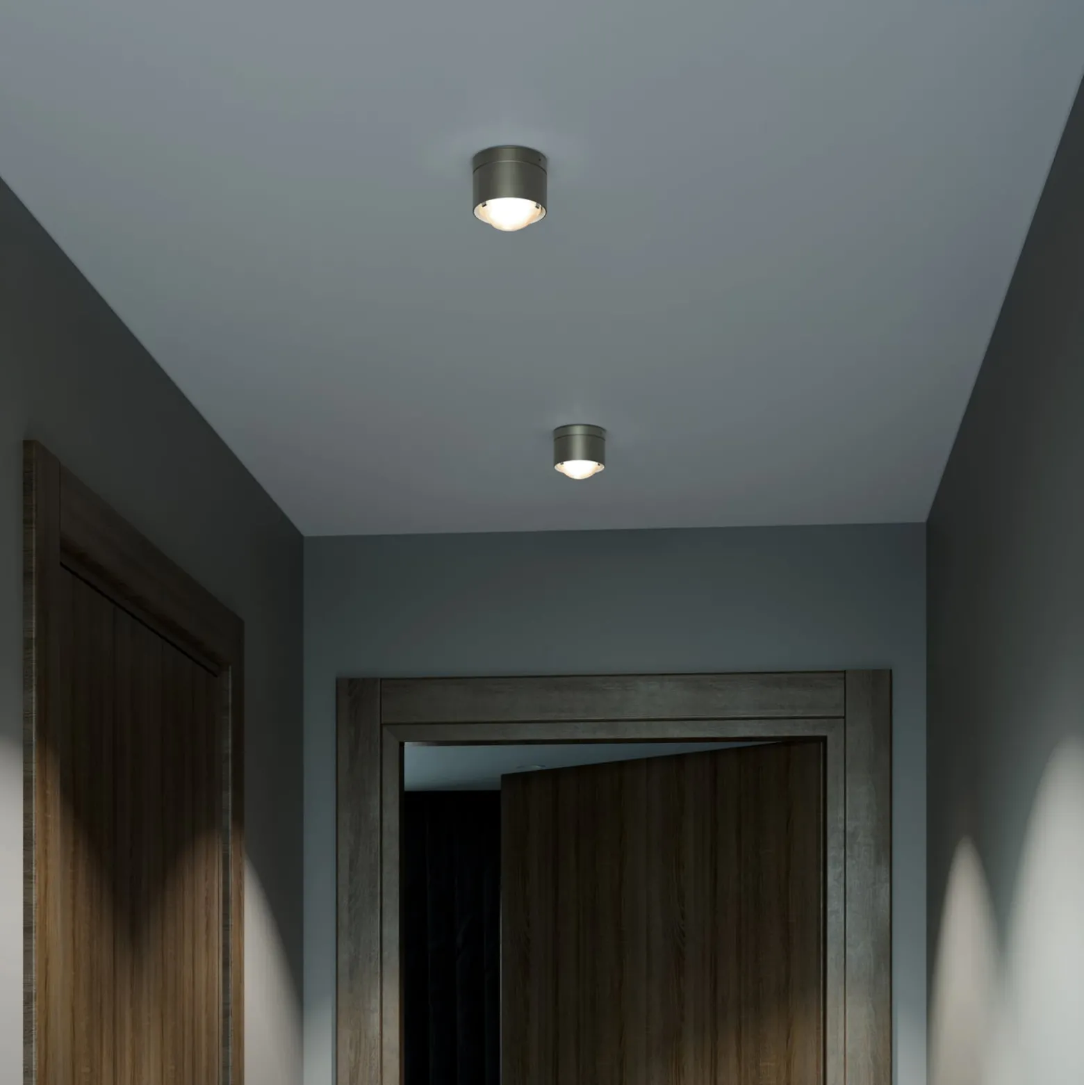 Puk! 80 One-LED-kattospotti mattalinssi/tummanrusk