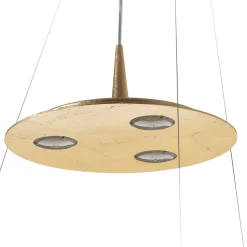 Pura LED-riippuvalaisin kultaisella lehdellä 60 cm