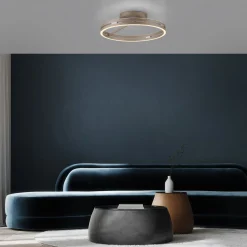 PURE LED-kattovalaisin Loop, pronssinvärinen, metalli Ø 60 cm CCT