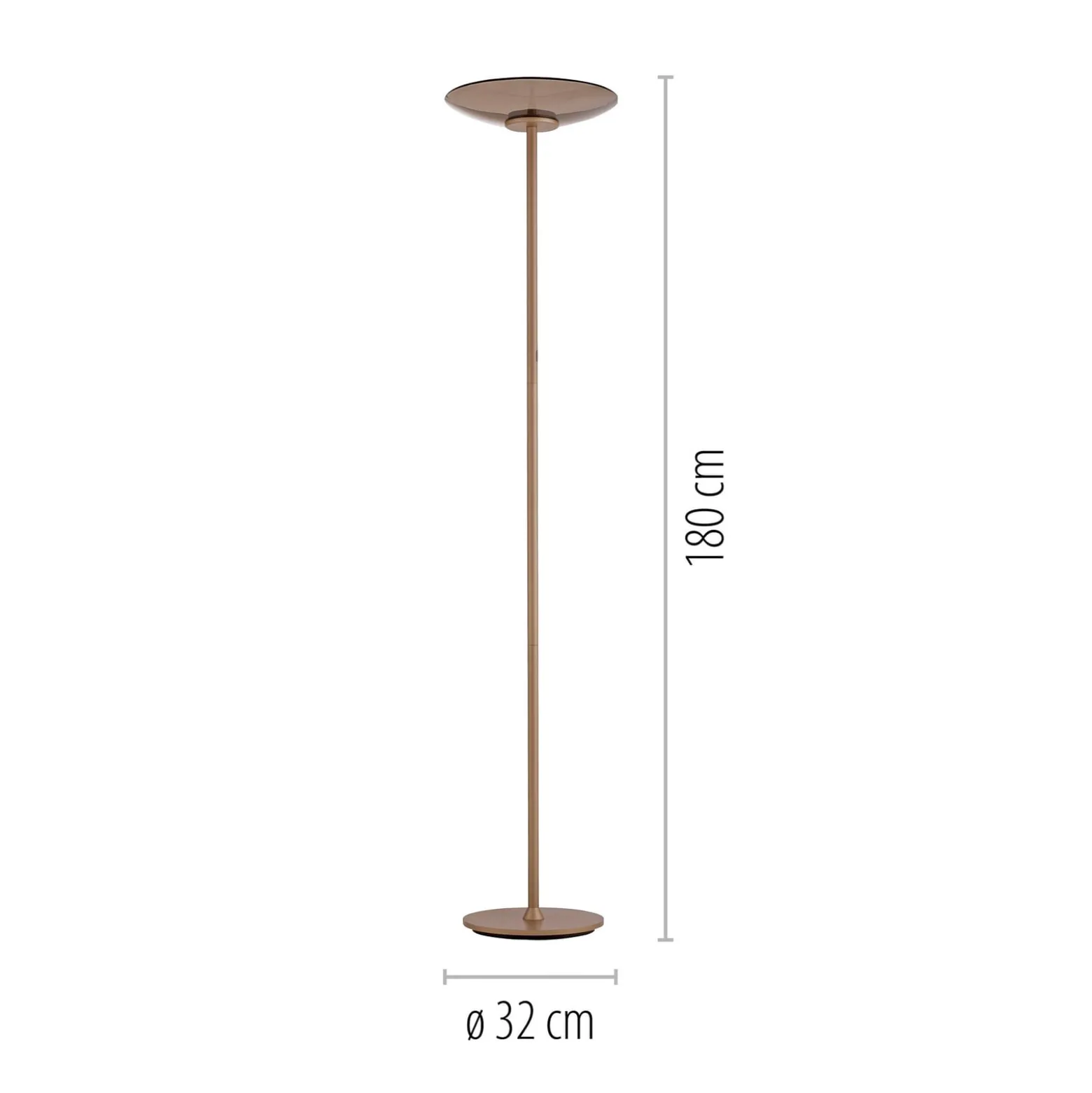 PURE LED-lattiavalaisin Moon pronssinvärinen alumiini/lasi himmennin