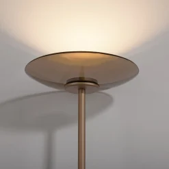 PURE LED-lattiavalaisin Moon pronssinvärinen alumiini/lasi himmennin