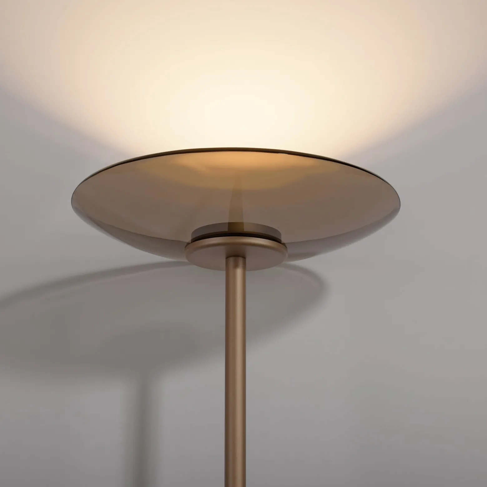 PURE LED-lattiavalaisin Moon pronssinvärinen alumiini/lasi himmennin