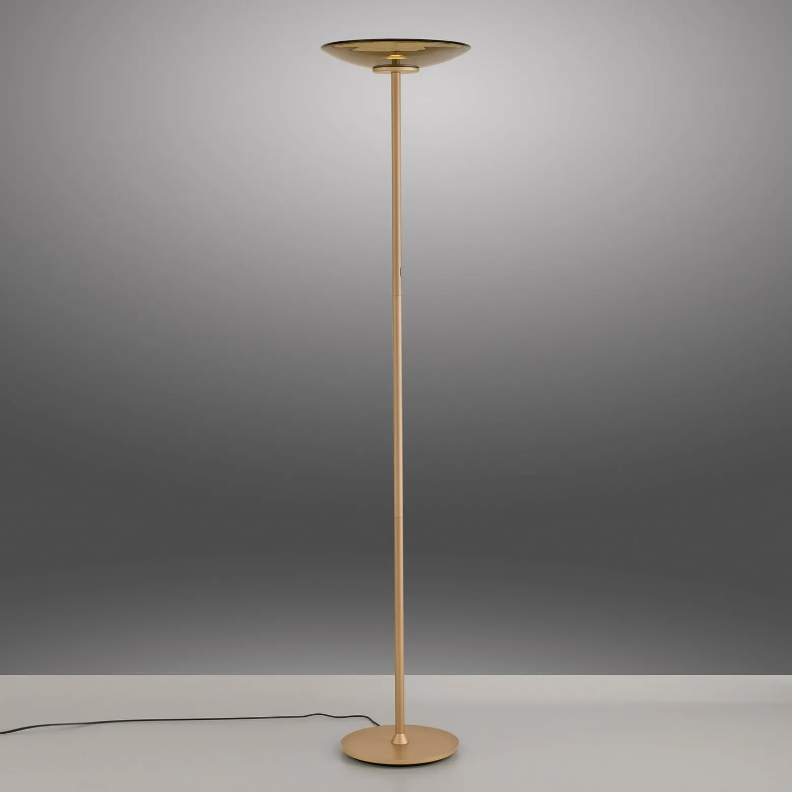 PURE LED-lattiavalaisin Moon pronssinvärinen alumiini/lasi himmennin