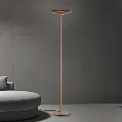 PURE LED-lattiavalaisin Moon pronssinvärinen alumiini/lasi himmennin