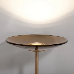 PURE LED-lattiavalaisin Moon pronssinvärinen alumiini/lasi himmennin